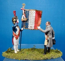 Saint Petersburg  54mm Custom Napoleon + old guard + French battle flag Pre oop