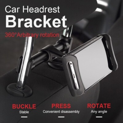 DLIUZ Universal Car Seat Phone Tablet Mount Holder Fits All 4'' - 10.5'' (Black)