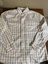 Men s Jos A Bank Signature Collection Wht/org/blue Stripe Tailored Sz L