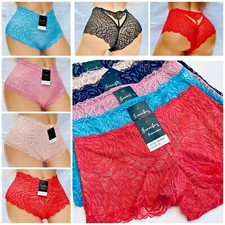 6-12 HIGH WAIST Boyshorts Lace Seamless SOFT SHORTIE PANTIES UNDERWEAR 6765 S-XL
