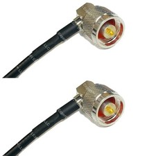 RFC195 Silver N MALE ANGLE to N MALE ANGLE Coax RF Cable USA Lot