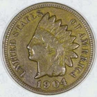 ***VINTAGE U.S. BRONZE***1904 INDIAN HEAD PENNY BETTER DATE VF Y253