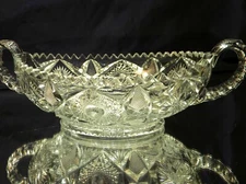 Beautiful Glass Double Handled Bowl