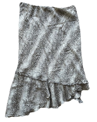 Made In Italy Snake Print Ruffled skirt Beige Size 10 (ITA 21) 100% Viscose