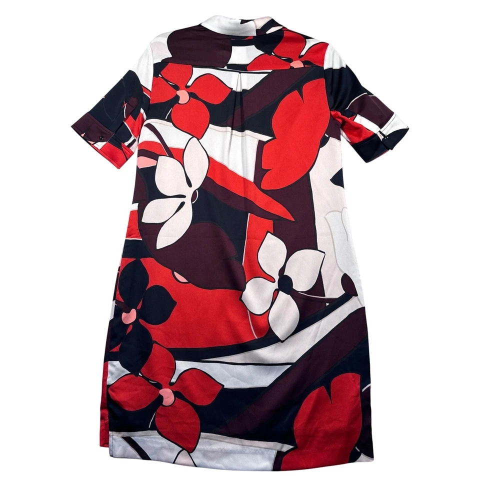 Vestido polo Banana Republic estampado floral manga corta rojo negro blanco para mujer 4 Foto 3 de 4