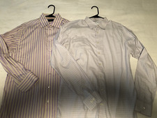 Lot of 2  Eton Dress Shirts  Men  s Slim XL 44 - 17 1/2  Large 42 - 16 1/2