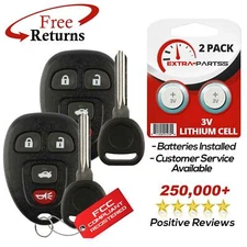 2 New Replacement Keyless Entry Remote Car Fob for 22733523 w/ 2 Chip Plus Keys