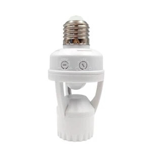 Motion Sensor Light Socket E26/E27 Smart Bulb Holder Adapter Porch Storage Room