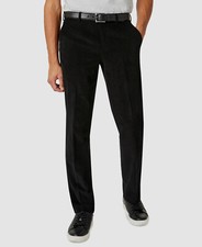 Michael Kors Men's Black Modern-Fit Flat Front Corduroy Pants Size 40W 29L