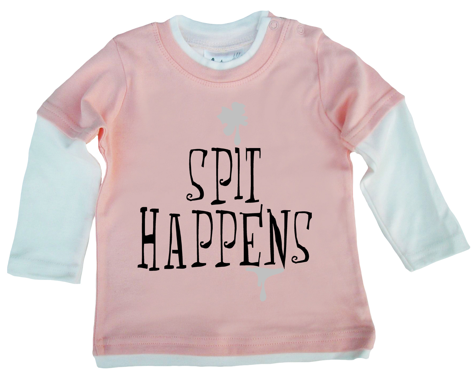 Dirty Fingers Funny Baby Skater Top "Spit Happens" Boy Girl Long sleeve Top - Picture 2 of 5