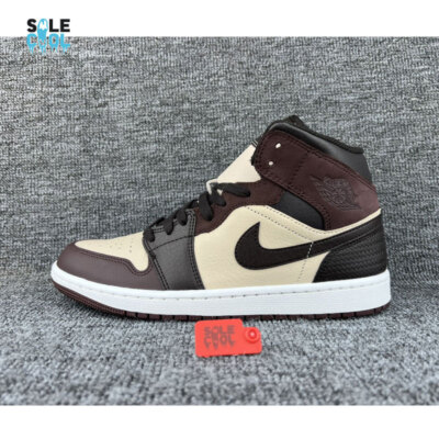 Nike Air Jordan 1 AJ1 Mid SE PARIS YMCA Brown Suede Sand Nike Air Jordan 1 AJ1 Mid SE PARIS YMCA Brown Suede Sand