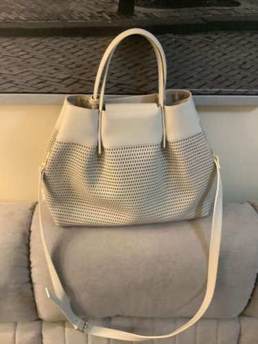 Gianni Notaro Genuine Soft Leather Handbag Light grey - Picture 3 of 11
