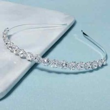 Crystal Rhinestone Thin Silvery Headband Party Princess Tiara Wedding Cosplay