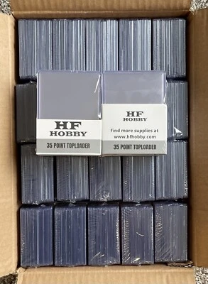 40 Packs of 25 HF Hobby 35pt 3x4 Premium Standard Toploaders Full Case of 1000
