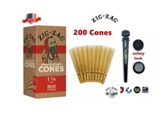 zig zag 1 1/4 unbleached pre rolled cone(200PK)+philadelphia tube