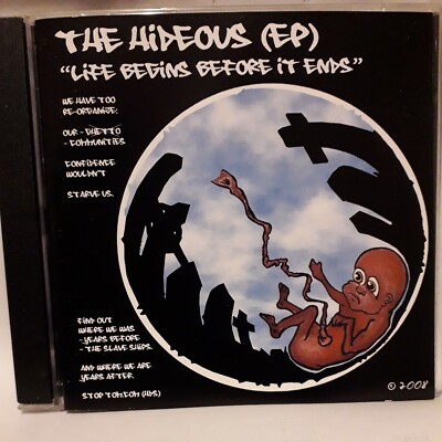 THE HIDEOUS (EP) LIFE BEGINS BEFORE IT ENDS CD 2008 8 TRACKS JOGGER ALIENS HANDS