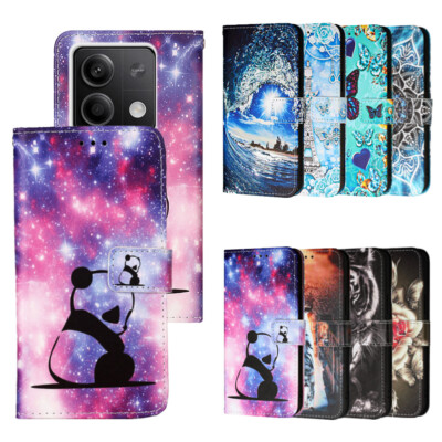 Pattern Flip Leather Case 2 Card Slots 1 Cash Slot Stand Cover for Xiaomi/Redmi