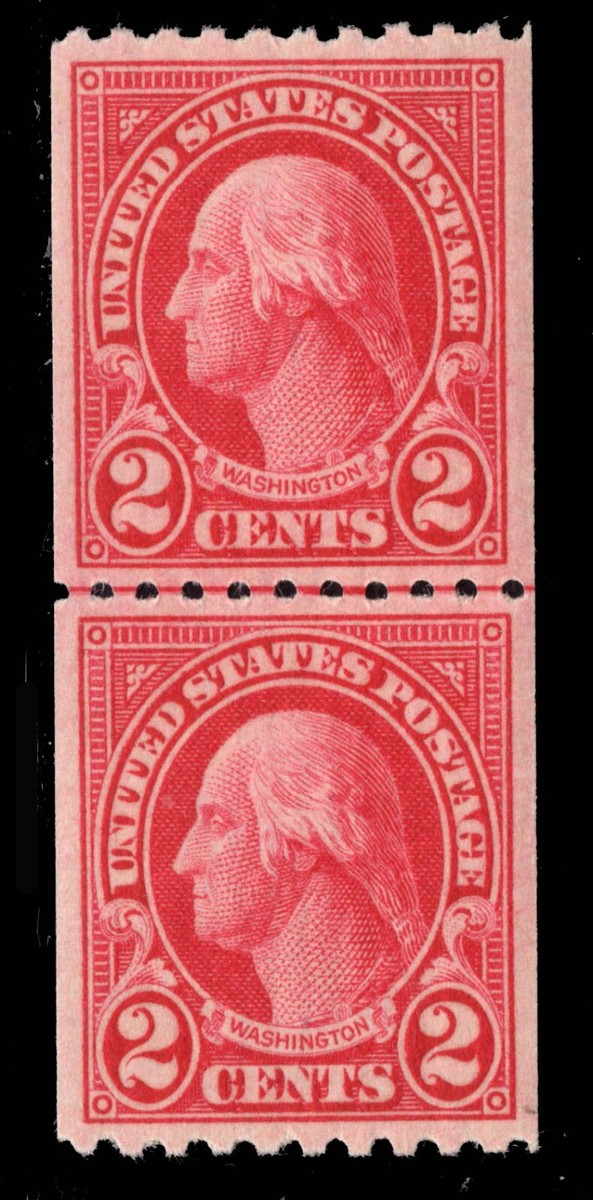 MOMEN: US STAMPS #606 LINE PAIR MINT OG NH XF+ LOT #86715* | eBay