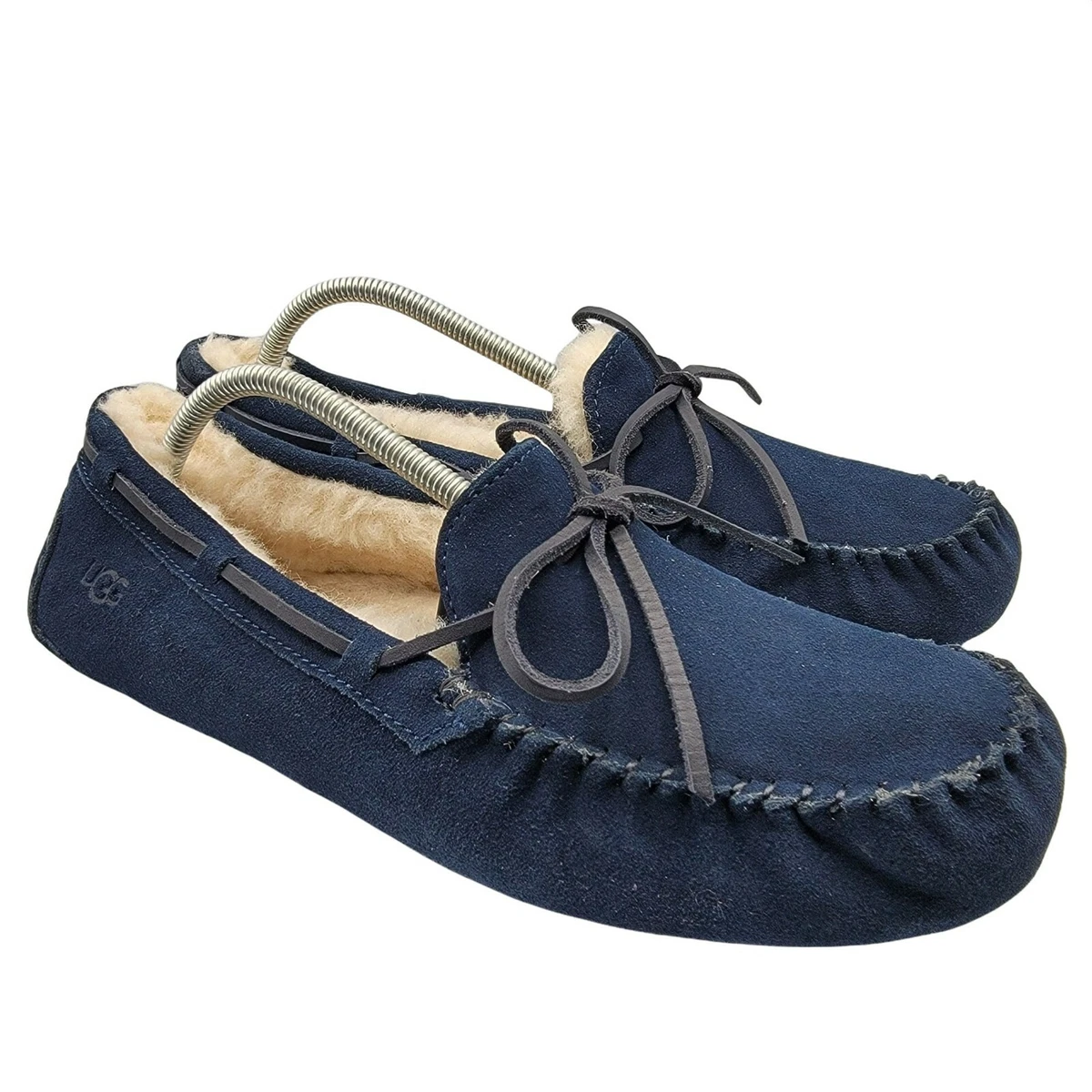 Men\'s UGG Ascot Moccasin Slippers Size 10 Suede Slip On‎ Shoes dark blue UGG Suede Blue Slippers for Men for sale | eBay main image 2
