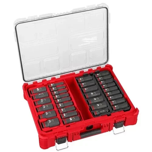 MILWAUKEE 49-66-6806 1/2" Unidad 31 Piezas Métrico/SAE Paquete Profundo Enchufe de Impacto - Imagen 1 de 1