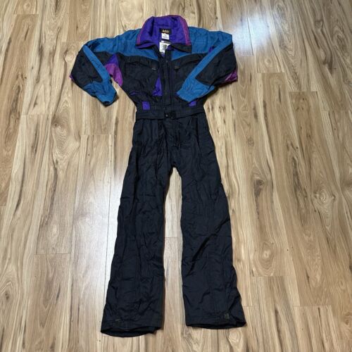 Vintage REI Elements Snow Ski Suit One Piece Men’s Turquoise Purple M See Notes - Picture 1 of 21