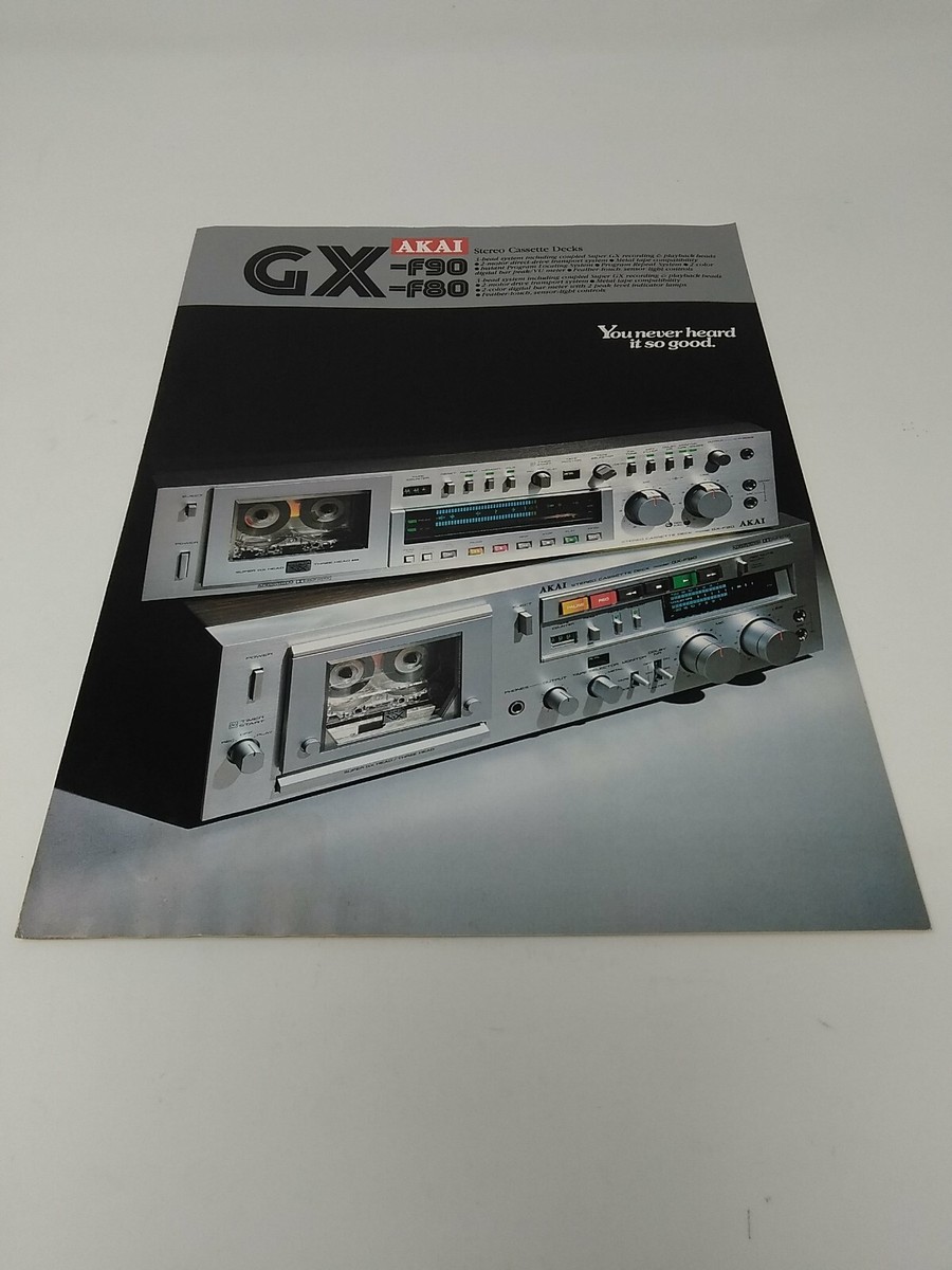 Vintage AKAI GX-F90 GX-F80 Cassette Decks Brochure Pamphlet