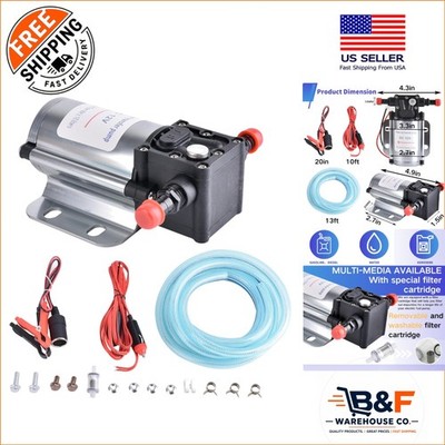 High-Efficiency 12V Electric Fuel Transfer Pump Kit   Universal Fit & Portable
