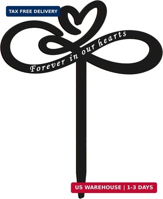 Fumete Heart Memorial Plaque Stake, Forever in Our Hearts Memorial Stakes, Cemet