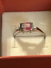 watermelon tourmaline ring14k WG 