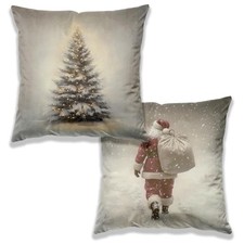 Vintage Christmas Pillow Covers 18x18, Christmas Home Decor, Retro Winter Sno...