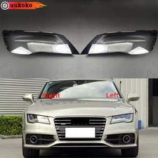 Pair Car Front Headlight Clear Lens Cover Shell For Audi A7 S7 RS7 2012-2015