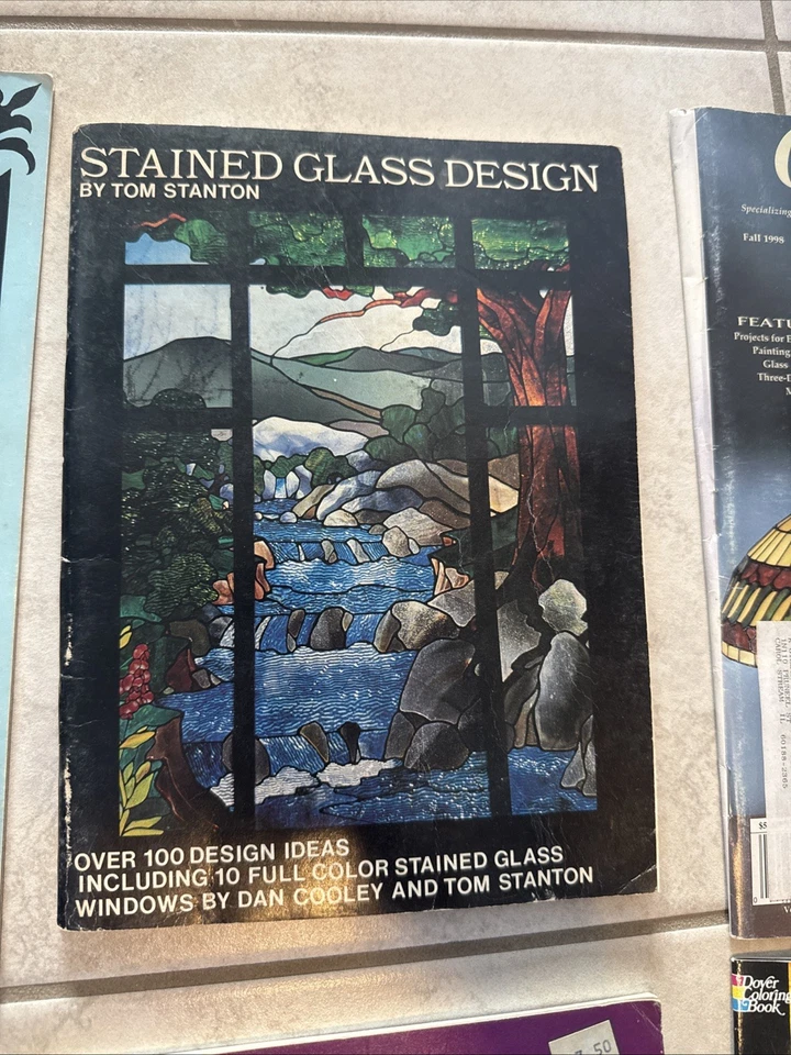 ¡LOTE de patrones de diseño de libros de vitrales vintage! Raro Foto 4 de 4