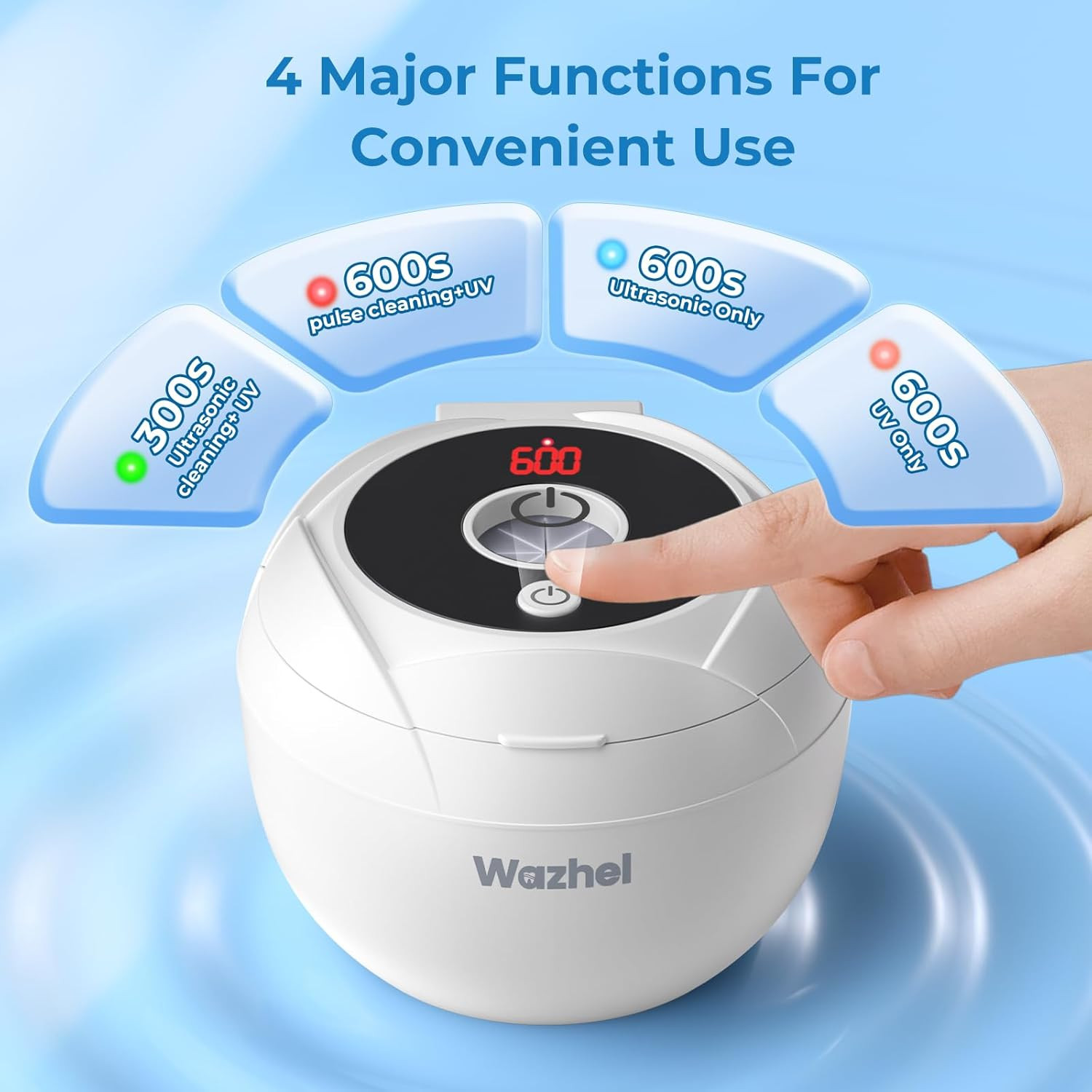 Ultrasonic Retainer Cleaner Machine, 45Khz Dental Cleaning Pod for Denture, Mout