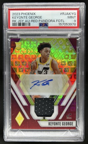 2023-24 Phoenix Keyonte George Rookie Patch Auto Red Pandora FOTL #/11 PSA 9