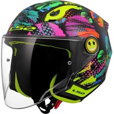 CASCO MOTO JET LS2 OF622 FUNNY II JOY MULTICOLOR JUNIOR BAMBINO TG L 55-56 CM
