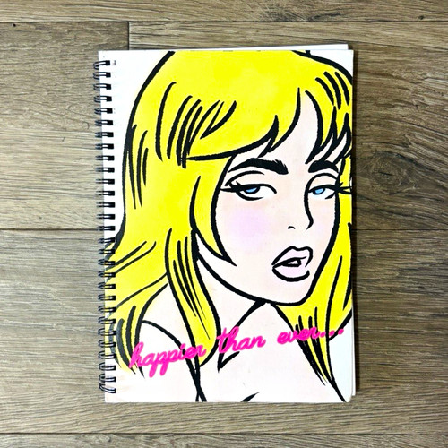 Billie Eilish Spiral Bound Lined Journal Notebook "Happier Than Ever" Cover