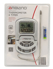 Ambiano Kitchen Digital Probe Thermometer Timer Battery S1086 2019 New