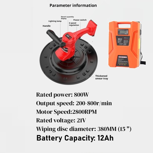 20Ah 21V 6-Gear Floor Trowel Grinder Electric Sander Cement Concrete Calender - Picture 3 of 17