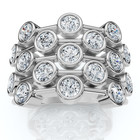 1 1/2Ct Multirow Bezel Diamond Right Hand Ring 10k Gold Lab Grown