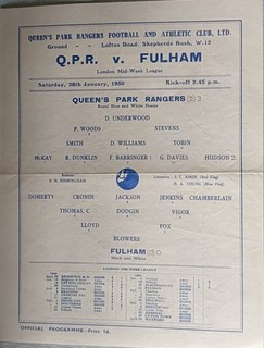 QUEEN'S PARK RANGERS V FULHAM. 28.1.1950.