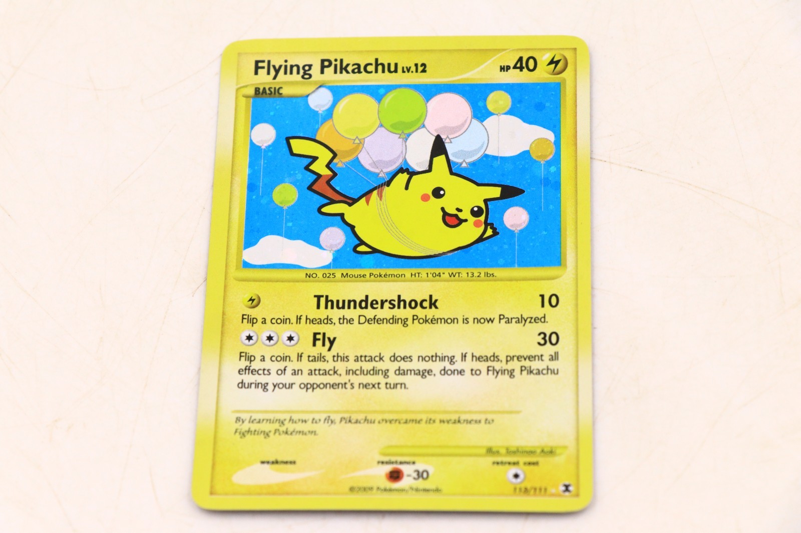 Flying Pikachu 113/111 Secret Rare Holo Rising Rivals Pokemon Lightly Played LP