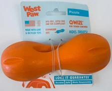 West Paw Hurley Bone Chew Toy for Tough Chewers Size Small - Orange