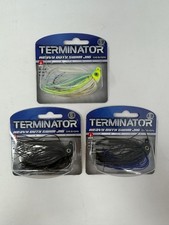 TERMINATOR ' HEAVY DUTY SWIM JIG ' MIXED LOT OF 3 ' VMC HOOK ' 1/2 OZ