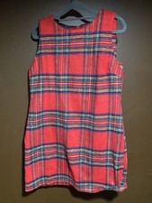 Plaid Multicolor Crew Neck Dress Size S Soft