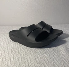Oofos Ooahh Size W6 M4 Unisex Black Sandels NEW Slides
