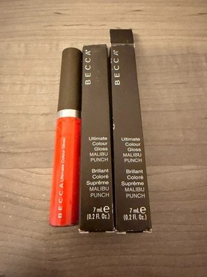 Lot of 2 BECCA Ultimate Colour Gloss ''Malibu Punch'' NEW! 0.2 fl. oz. each!