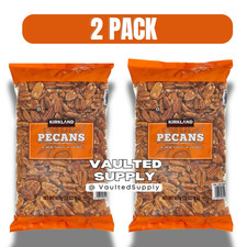 2 Packs Kirkland Signature Pecan Halves 32 oz Each Pack, Total 4 lbs EXP 10/26