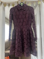 Maroon ASOS Net Dress Uk Size 6 New Without Tags