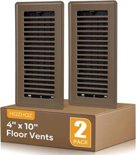 Pack of 2 Floor Registers 4x10 Floor Vent Covers Brown Heavy Duty Steel New