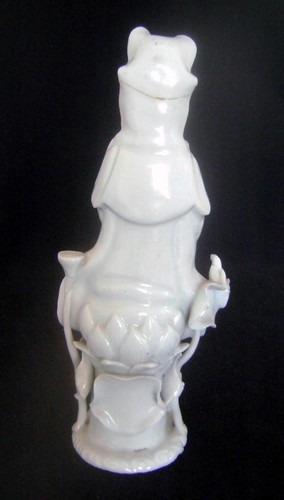 Antique Chinese Blanc de Chine Figure of Guan Yin with Child : C18th A/F - Picture 11 of 12